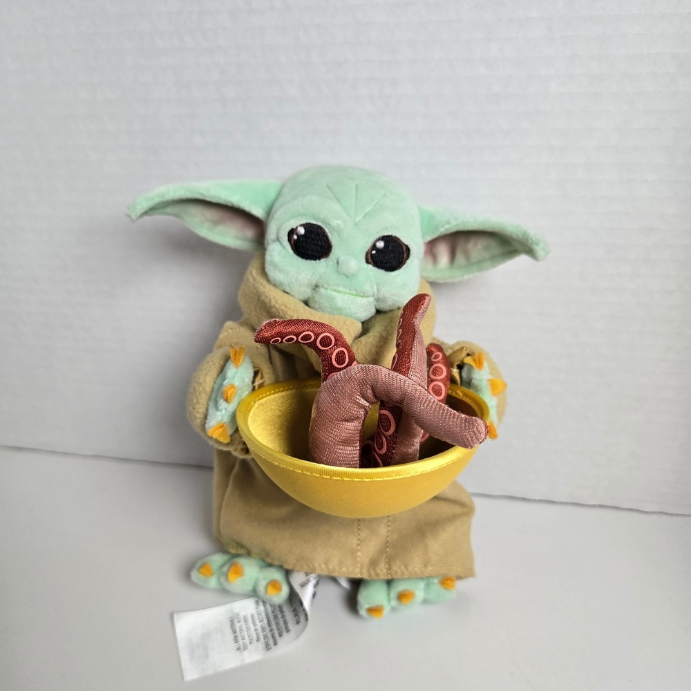 Disney Mandalorian The Child Grogu with Squid Bean Bag Soft Plush Toy